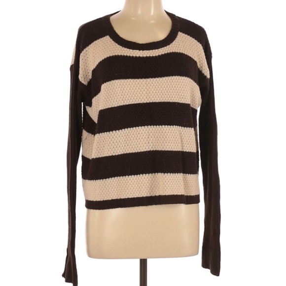 Ambiance | Stripe Brown Beige Long Sleeve - Picture 2 of 13